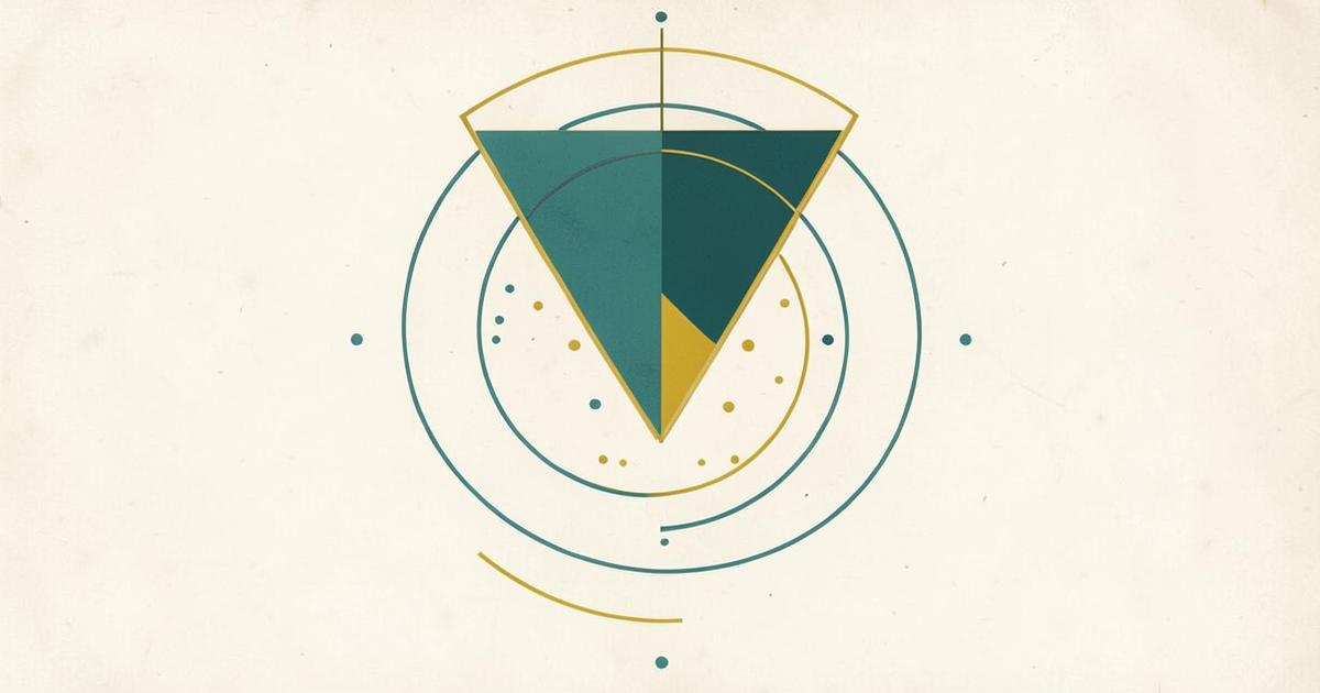Diagrama geométrico de um cone convergindo para um alvo, representando foco em palavras-chave